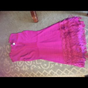 VENUS fuchsia cocktail dress w fringe holds u in